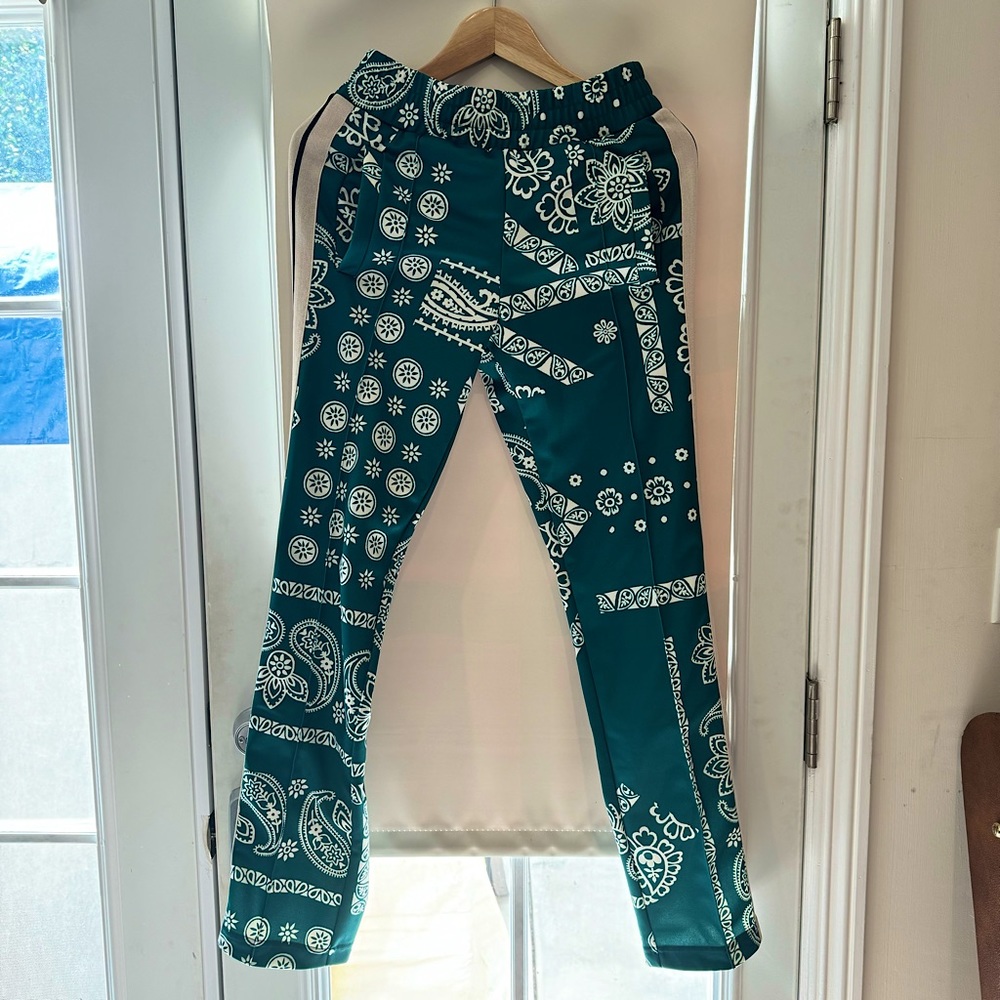 Palm Angels Green Bandana Track Pants